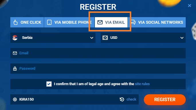 e-mailová registrace